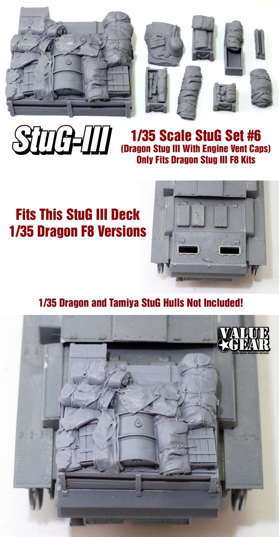Value Gear 1/35 StuG III Set 6 for Dragon StuG III F/8 with Engine Vent Caps - Battle Born Hobby