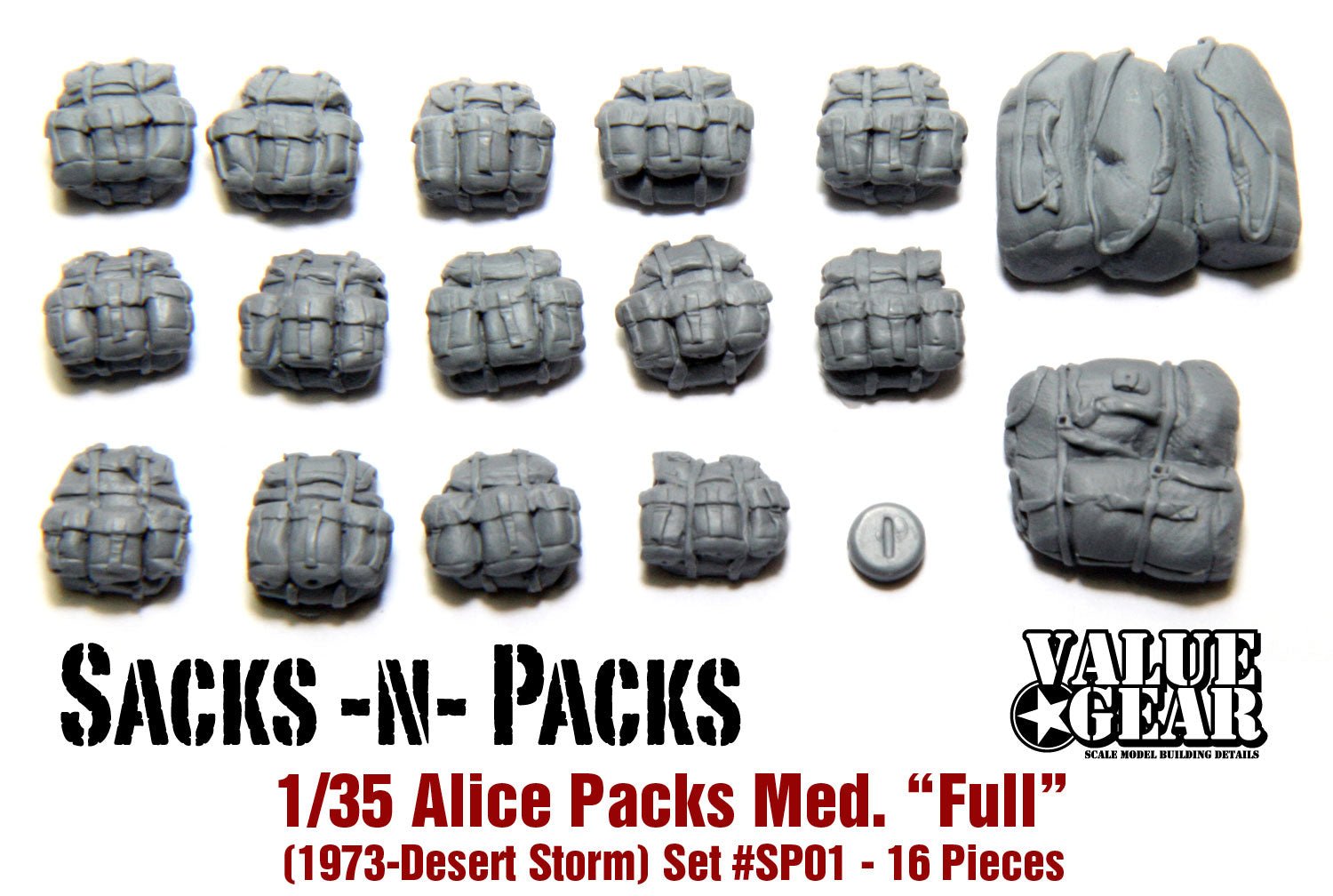 Value Gear 1/35 US ALICE Packs – Medium Full (1973–1995) - Battle Born Hobby