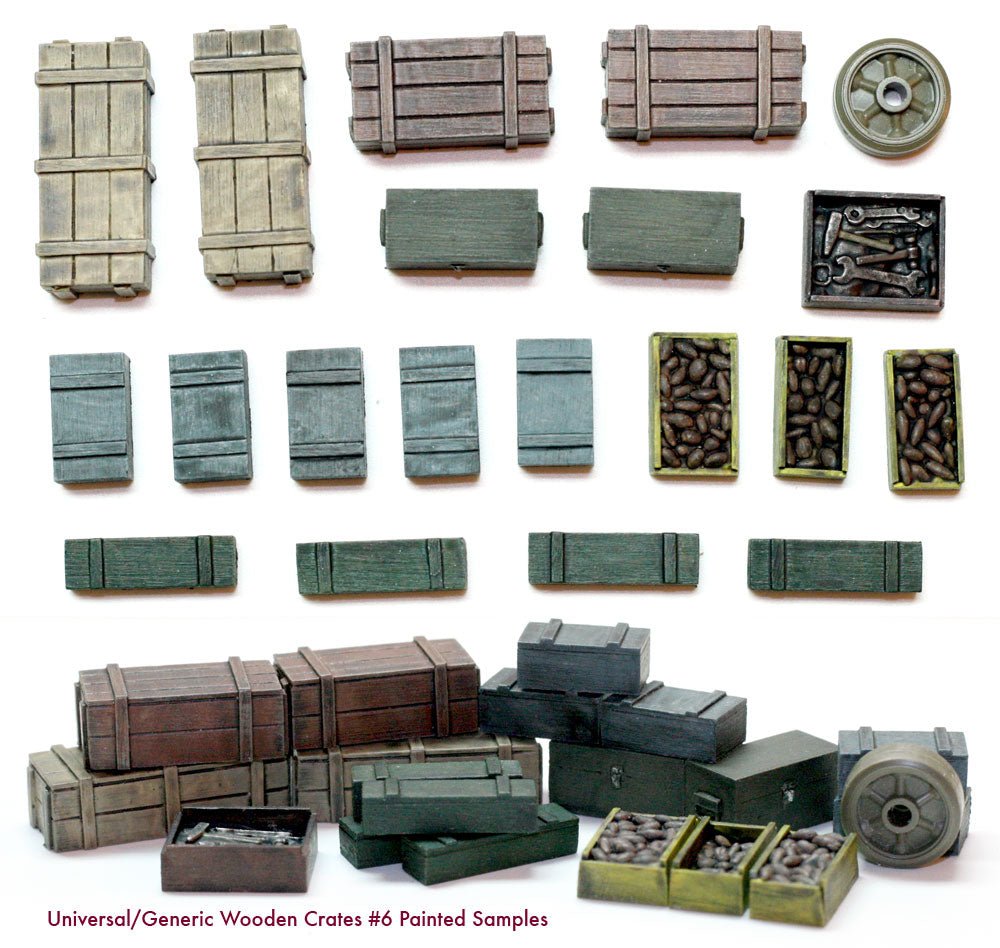 Value Gear 1/35 Wooden Crates Set 6 (18-Piece) - Battle Born Hobby